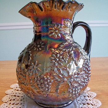 Floral & Grape Pitcher - Dugan - Amethyst - Glassware