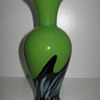 Czechoslovakia Glass Green Tango Vase Ruckl? or Kralik? Welz?