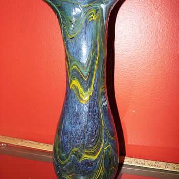 Studio Art Glass Vase Signed on the Side Help Identify Signature - Art Glass