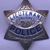 engraved sterling silver Southern Pacific Railroad Police Lieutenant star badge
