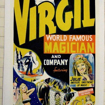 Original "Virgil World Famous Magician" Lithograph Poster - Posters and Prints