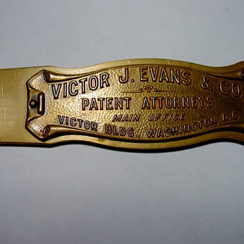 Brass letter opener - Victor J. Evans & Co. 