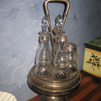 Castor Cruet Set-Antique - Glassware