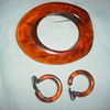 Bakelite pins and earrings