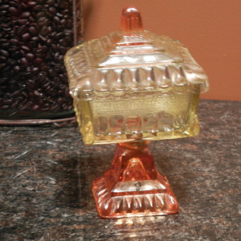 Bi color covered candy dish? - Glassware