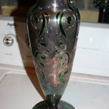 Funny silver and glass vase! - Art Glass