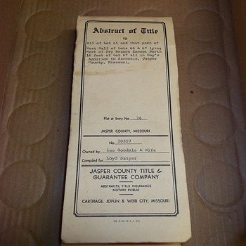 1839 PROPERTY TITLE - Paper