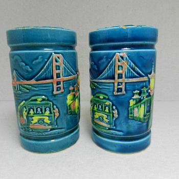 Kitschy "SAN FRANCISCO" Pottery Souvenir Salt Pepper Shakers