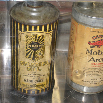Antique oil cans