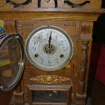 New Haven Clock Co. 8 Day Russia Model Cabinet Clock with Alarm