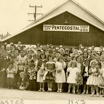 Thinking Spring . Old Family photo of Church and all the kids  - Photographs