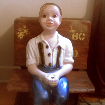 fishing boy yard art