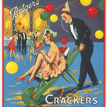 British Paper crate labels for Batgers Crackers - Paper