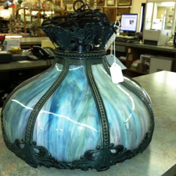 Slag Glass Hanging Lamp  - Lamps
