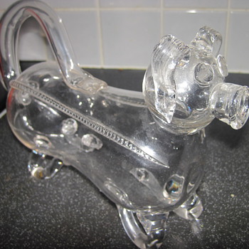 Victorian Decanter shaped as a pig - Glassware