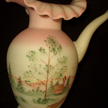 Fantastic find this Weekend- Fenton Hand-Painted Burmese Pitcher S. Smith - Glassware