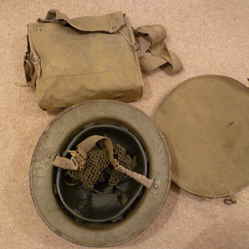 Complete British WW11 gas mask/carrier/helmet set. - Military and Wartime