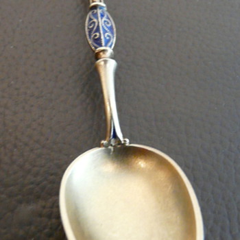 DAVID ANDERSEN SILVER GILT CLOISONNÉ ENAMEL "DRAGESTIL" SPOON