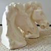 Vintage Deco Ceramic Stallion Horsehead Bookends