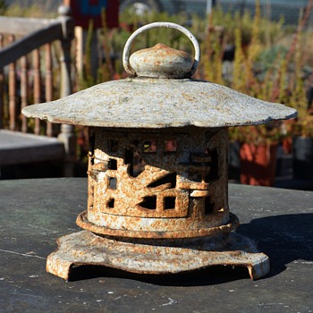 Old Japanese Iron Garden Lantern