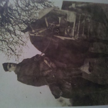WWI US Soldier on Horse back 2" X  3" snap shot 1918