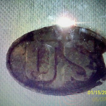U.S. CARTRIDGE BOX AMMO PLATE...METAL DETECTOR FIND 2011 - Military and Wartime