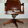 ANTIQUE BANKERS CHAIR MARBLE & SHATTUCK