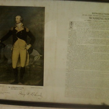 VINTAGE FRAMED PRINT OF WASHINGTON - Paper