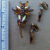 Czechoslovakia navette rhinestone demi parure