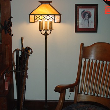 Slag Glass Floor Lamp
