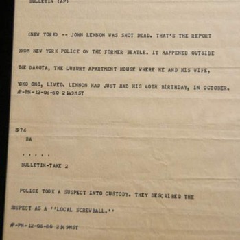 John Lennon news bulletin-1980... - Music
