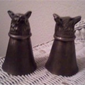 Antique wolf head silver plated stir cups