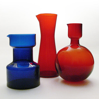3 jugs designed by H.H. Engler and Klaus Breit, Wiesenthalhütte (1961-1957-1968) - Art Glass