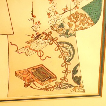 1886 woodblock print, Tanjiro Nakojima Kimono Pattern