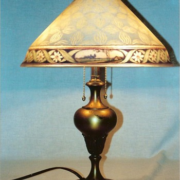 Pairpoint reverse painted scenic lamp - Lamps