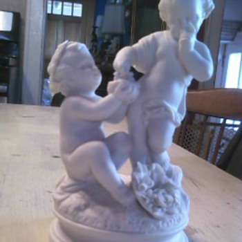 19thC Parian - Two Children