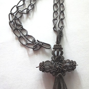 RARE 18s Silesian Wirework Necklace and Cross/Pendant - Fine Jewelry