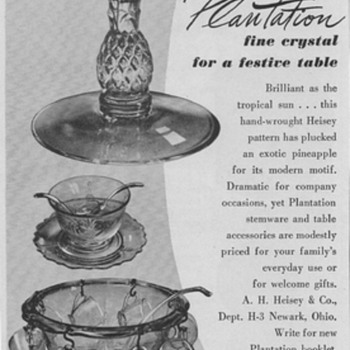 1950 Heisey Glassware Advertisements