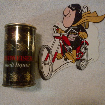 1971 Budweiser Malt Liquor Can and Malt Man Chopper Decal - Breweriana