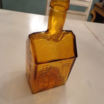 lass Bottle E C Booz's Old Cabin Whiskey Philadelphia Weaton NJ 8” - Art Glass