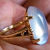 Vintage Deco Moonstone F&F Felger 14k Ring 22 x 10mm