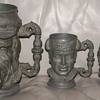 Super Heavy GERMAN Antique Pewter Steins - Beer, Wine, & Shot