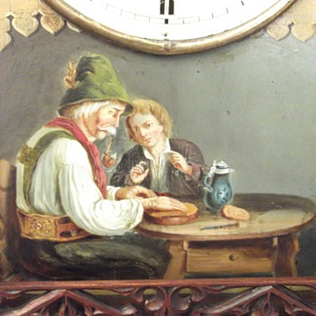 Massive, Stunning, (one-off) Gothic carved, painted 8 day mantle cuckoo clock. - Clocks