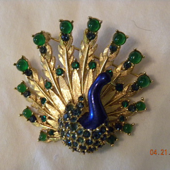 M. Boucher peacock brooch - Costume Jewelry