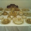 Set of Amber Madrid Depression Glass