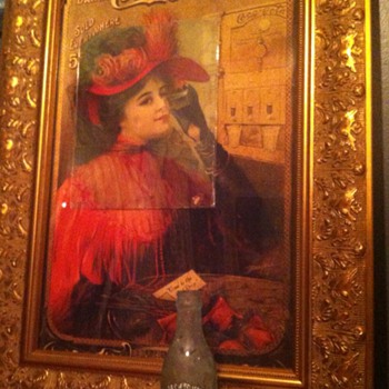 Coca-Cola 1909, "Good To The Last Drop" rare 14x22 sign, remnant overlaying reprint - Coca-Cola