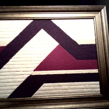 Vintage Needlepoint Abstract / Framed and Signed / Circa 1978