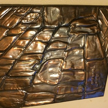 ANTIQUE COPPER HEBREW HAND FORGED Western (Wailing) Wall - Visual Art