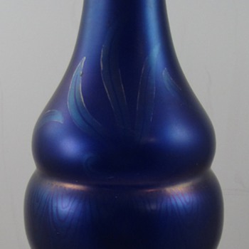 Glasfabrik Schliersee Vase, Etching Ink Decoration, PN 131, ca. 1906 - Art Glass