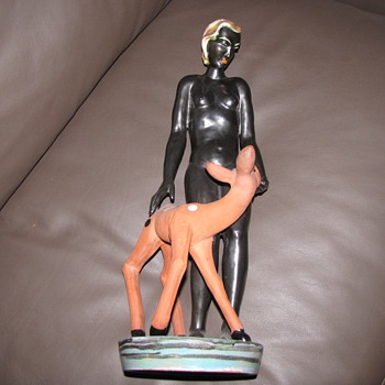 Art deco Keramis terracotta nude figure - Art Deco